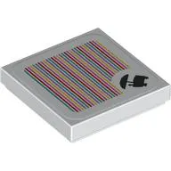 Tile 2 x 2 with Sweets Wagon and Barcode Print (Sticker)