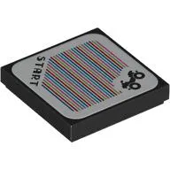 Tile 2 x 2 with Landship, 'START' and Barcode Print (Sticker)
