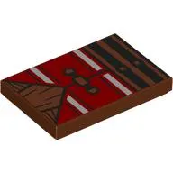 Tile 2 x 3 with Red Best, White Stripes, Nougat Tie, Black Belts print