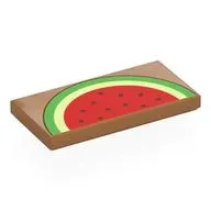 Tile 2 x 4 with Half Watermelon print