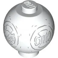 Brick Round 2 x 2 Sphere with Stud with Dark Bluish Grey BB-8 Droid Snowman Print