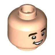 Minifig Head Neville Longbottom, Dark Brown Eyebrows, Tooth Gap, Open Mouth Smile / Scared
