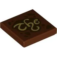 Tile 2 x 2 with Tan 'The' print