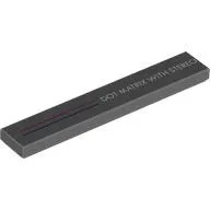 Tile 1 x 6 with White 'DOT MATRIX WITH STEREO', Dark Pink/Dark Blue Lines print