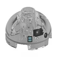 Brick Round 2 x 2 Dome Top with Astromech, R3-T6, Dark Bluish Grey Line, Black Eye, Medium Blue Square print