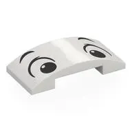 Brick Curved 4 x 2 Double with Black Eyes, Eyebrows print