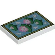 Tile 2 x 3 with Water Lilies print
