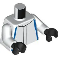 Torso, Racing Suit, Blue Lines print, White Arms, Black Hands