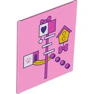 Glass for Frame 1 x 6 x 6 with Dark Pink Cat Gym, Bird House print