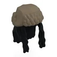 Hair and Hat, Ushanka with Long Black Hair Pattern