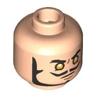 Minifig Head Dracule Mihawk, Thick Back Eyebrows, Beard, Moustache, Yellow Eyes