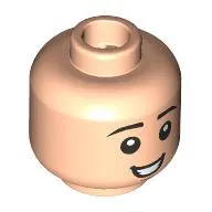 Minifig Head Henry, Child, Black Eyebrows, Open Mouth Smile / Scared Scream