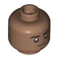 Minifig Head Miles Morales, Black Eyebrow, Skeptic / Angry