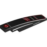 Brick Curved 1 x 6 with White 'H', Arrow on red Circles, White Sponsors print