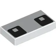 Tile 1 x 2 with Square Black Eyes print