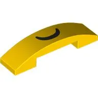 Brick Curved 4 x 1 Double with No Studs with Black Smile Mouth print
