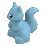 Duplo Animal Squirrel with Coral, Black, and White Eyes Print