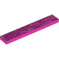 Tile 1 x 6 with White/Dark Purple Graffiti print