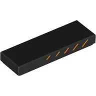 Tile 1 x 3 with Orange Stripes on Side print