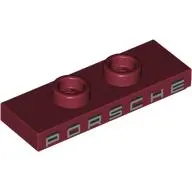 Plate Special 1 x 3 with 2 Studs with Groove and Inside Stud Holder (Jumper) with Silver 'PORSCHE' print