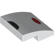 Brick Curved 2 x 2 x 2/3 with Black Air Vent, Red Bugatti Badge print