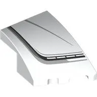 Brick Wedged, Curved 3 x 2 with Stud Notch Right with Black/Light Bluish Grey Hood Line print