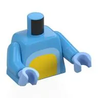 Torso, Bright Liht Blue/Yellow Chest, Black with White Spots Tail/Spot on Back print, Medium Blue Arms, Bright Light Blue Hands