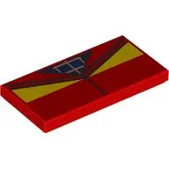 Tile 2 x 4 with Jacket, Yellow Collar, Dark Blue Shirt, Gold Symbol print