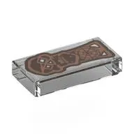 Tile 1 x 2 with 'Copper Bones', Copper Skull Key print