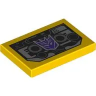 Tile 2 x 3 with Black Robot Head, Dark Purple Soundwave Face print