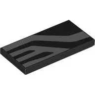 Tile 2 x 4 with Silver Zig-Zagging Stripes print