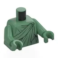 Torso, Dark Green Togo print, Sand Green Arms and Hands