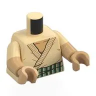 Torso, Dual Molded Arms with Robe, Dark Tan Trim, Sand Green/Dark Green Belt print, Tan Sleeves Pattern, Warm Tan Arms and Hands