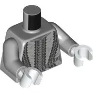Torso, Dark Bluish Grey Ruffles print, Light Bluish Gray Arms, White Hands