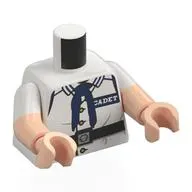 Torso, Dual Molded Arms with Marine Uniform, Dark Blue Tie, 'CADET' Badge, Black Belt print, White Sleeves Pattern, Light Nougat Arms and Hands
