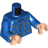 Torso, Gold Teddy Bears, Buttons print, Blue Arms, Light Nougat Hands
