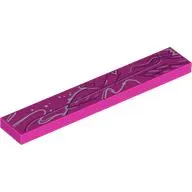 Tile 1 x 6 with White/Dark Purple Graffiti print