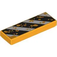 Tile 1 x 3 with Scuffed White/Black Warning Stripes print