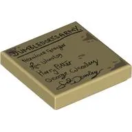 Tile 2 x 2 with Groove with Parchment, 'DUMBLEDORES ARMY', Names print