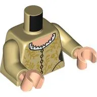 Torso, Dress, White Trim, Buttons, Light Nougat Chest, Gold Decorations print, Tan Arms, Light Nougat Hands