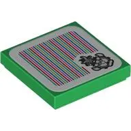 Tile 2 x 2 with Bowser Castle, Barcode print (Sticker)