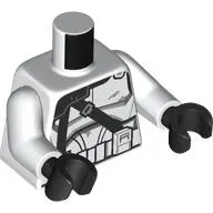 Torso, Nova Corps Clone Commander Armor, Black Straps print, White Arms, Black Hands