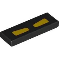 Tile 1 x 3 with Yellow Robot Eyes print