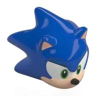 Minifig Head Special, Sonic the Hedgehog with Green Eyes, Tan Face and Ears, Black Nose and Smirk Print