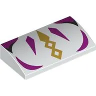 Brick Curved 2 x 4 x 2/3 with Dark Purple/Gold Shapes print