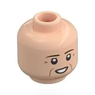 Minifig Head Michael Schumacher, Eyebrows, Wrinkles, Strained Open Mouth Smile Print