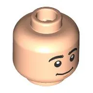 Minifig Head Dustin Henderson, Black Eyebrows, Neutral Smile / Raised Eyebrows