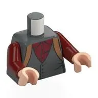 Torso Jacket, Nougat Suspenders, Dark Red Shirt print, Dark Red Arms, Light Nougat Hands