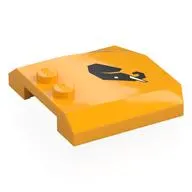 Brick Wedged, Curved Triple 4 x 4 x 2/3 with 2 Studs Black Elephant Head print