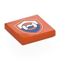 Tile 2 x 2 with Coastguard Logo print
